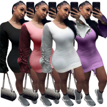 C4111  2020 New arrival women fashion clothing long sleeve dress sexy ladies clothes bodycon dress new products 2020
